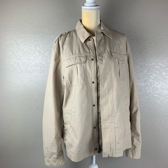 Banana Republic Oversized Khaki Utility Jacket Size Medium - Picture 2 of 9
